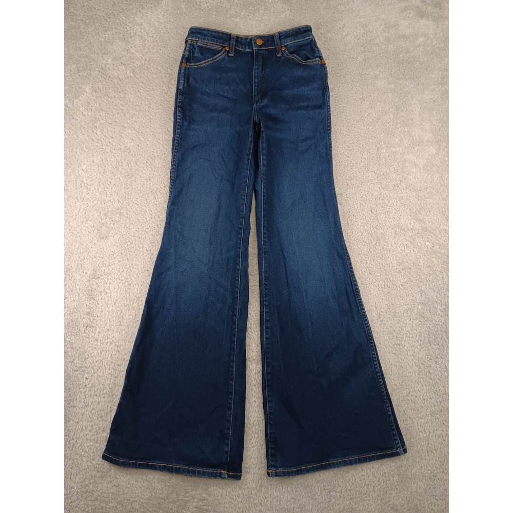 Wrangler Jeans Women 25x32 Blue Wanderer High Rise Flare Indigood